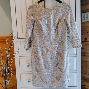 Aidan Mattox Gold Sequin Sheath Dress
